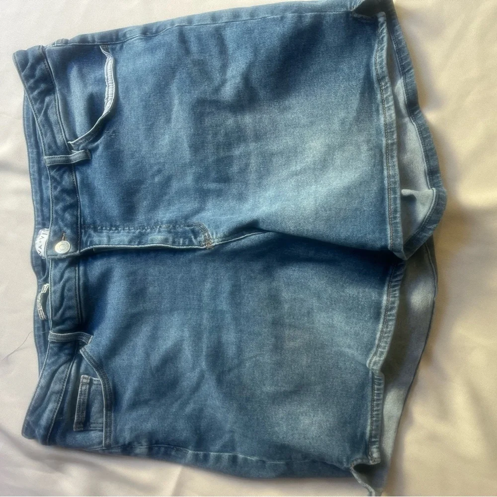 Women's Blue Denim Shorts - Picture 2 of 10